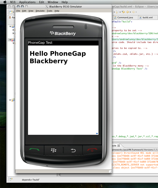 BlackBerry Simulator in OS X