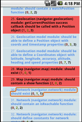 Android test results - part 3 Android - part 3