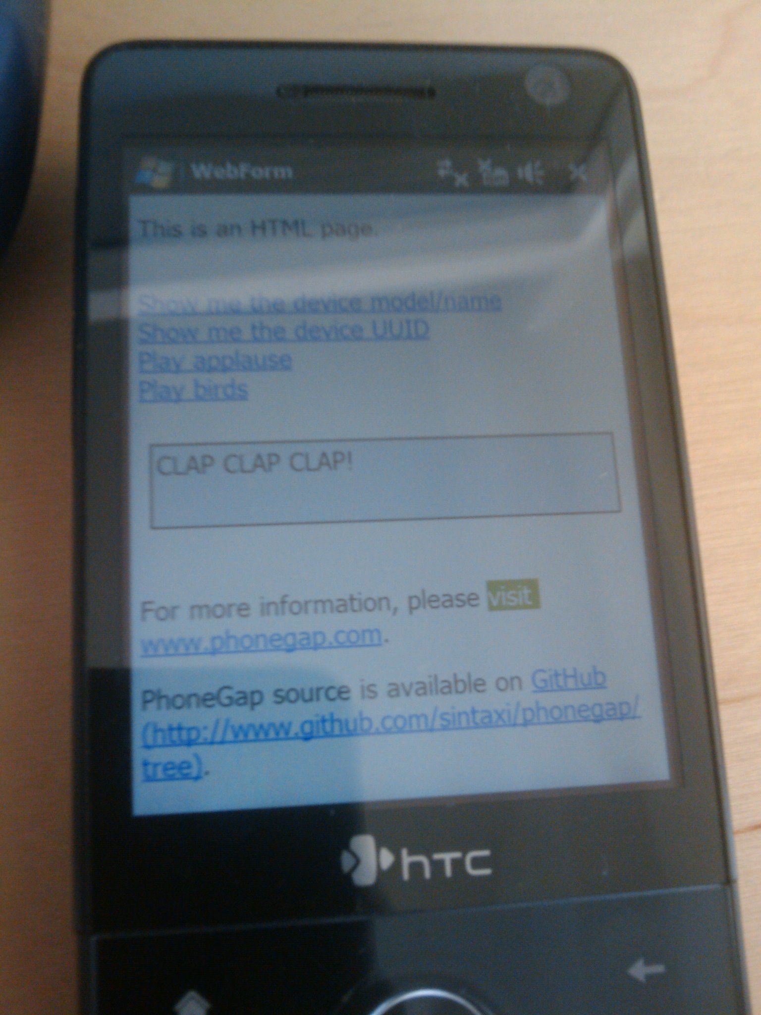 PhoneGap on Windows Mobile device