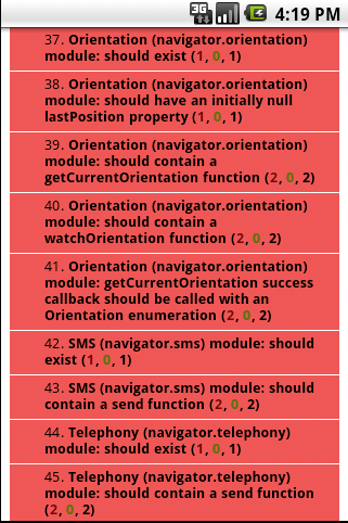 Android test results - part 4 Android - part 4