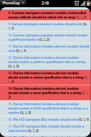 Palm test results - part 1 Palm - part 1