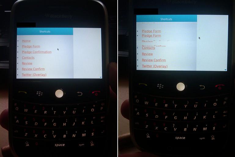 Initial rendering / tearing issue we experienced.