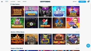Cryptorino no KYC online casino homepage