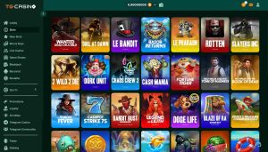 A view of TG Casino's slots