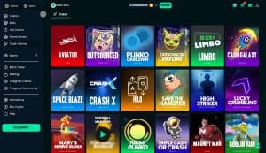 A view of the Crash games at Mega Dice